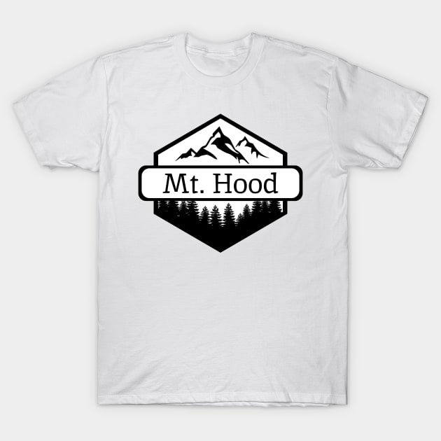 Mt. Hood Oregon Mountains and Trees T-Shirt by B & R Prints